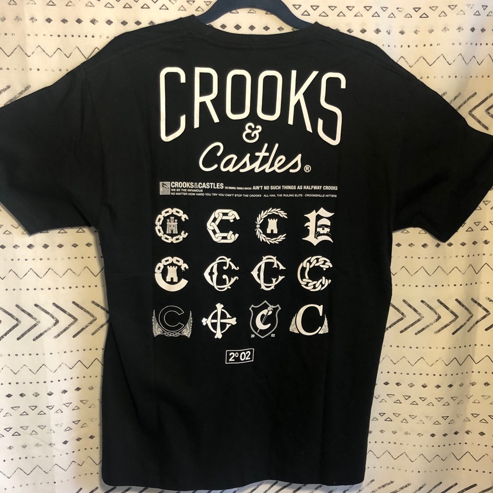 New with Tags Crooks&Castles Medium TShirt emblems